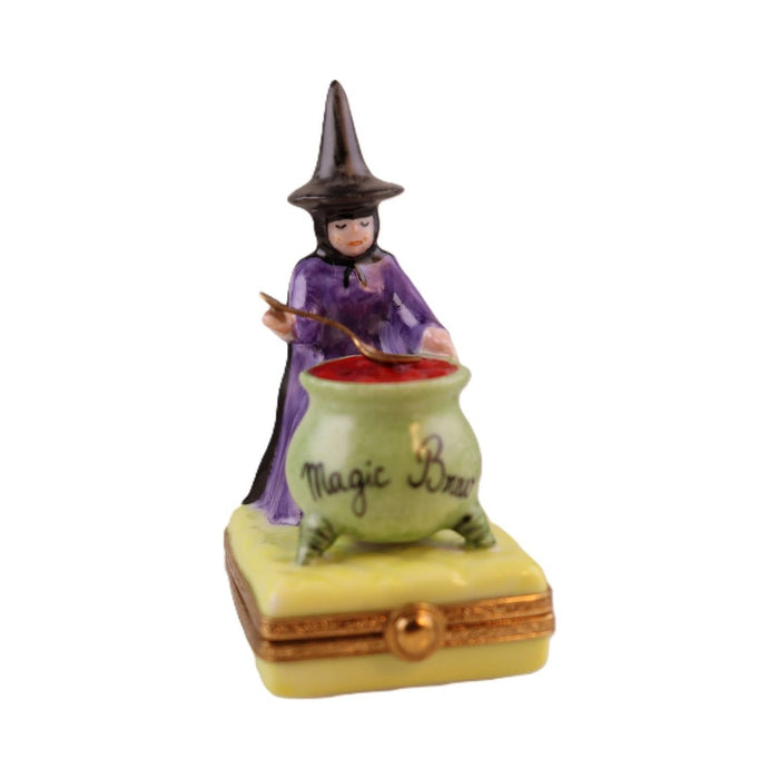 The painter's artistry shows on this Witch Brew Halloween Limoges box