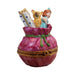 Artisan-painted Santa Bag Toys for Christmas Limoges box from France, a cherished collectible