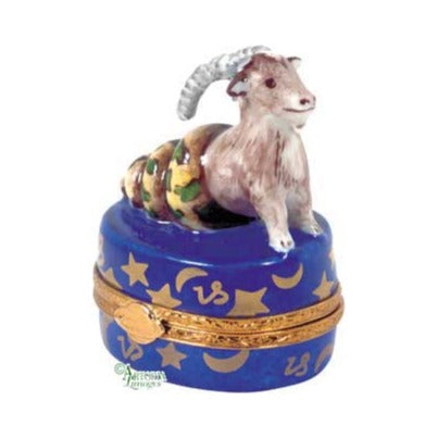 Authentic Artoria Capricorn Zodiac Limoges box, hand-painted in France, from Limoges Boutique