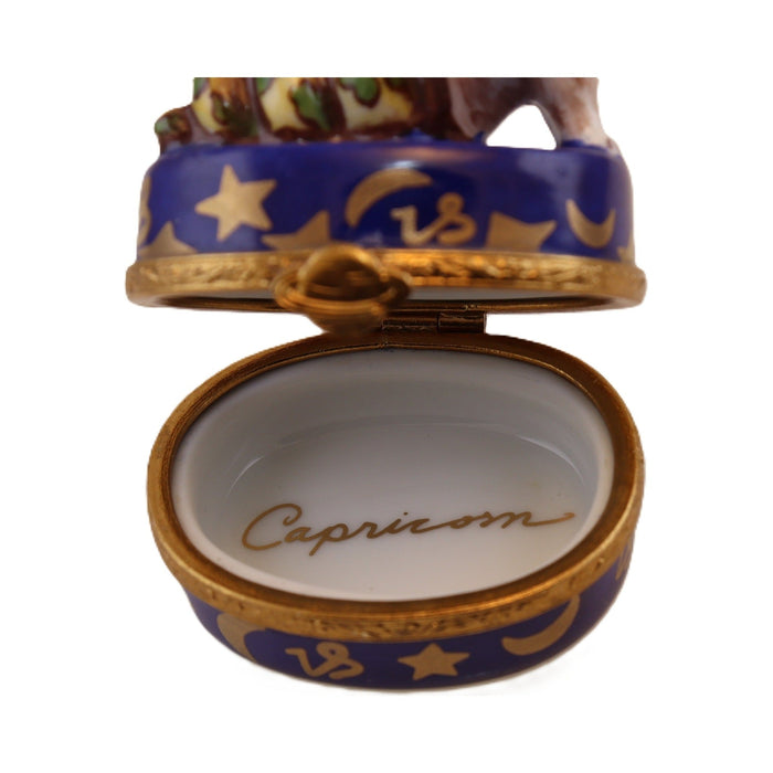 Treasured French collectible: Capricorn Zodiac Limoges box, painted by hand