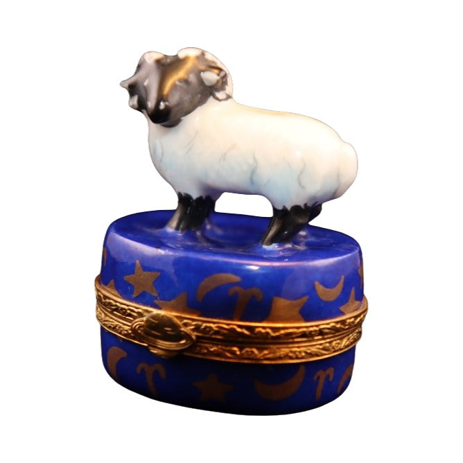 Aries Zodiac Limoges box painted by hand in Limoges, France, a gift to treasure