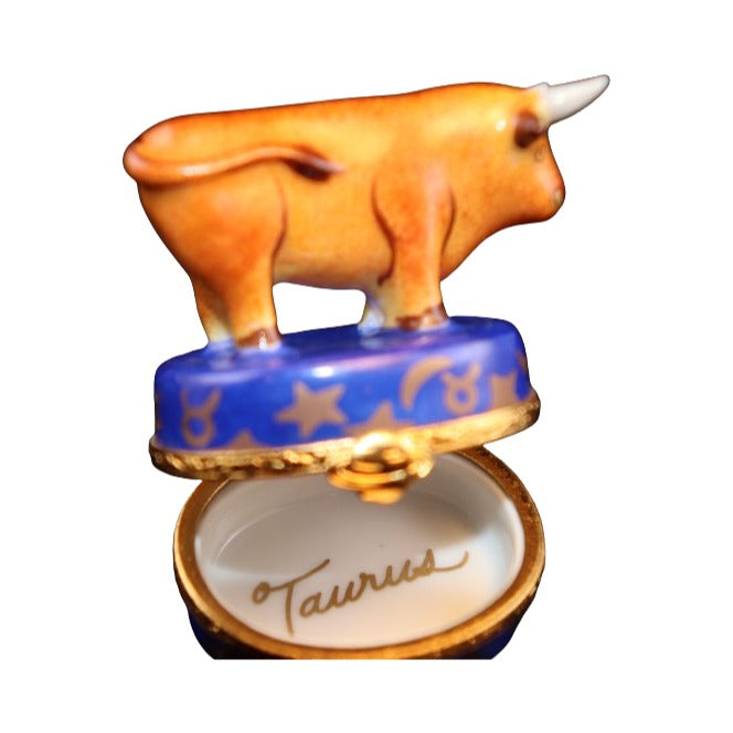 Fine art lovers will admire this Taurus Zodiac Limoges box