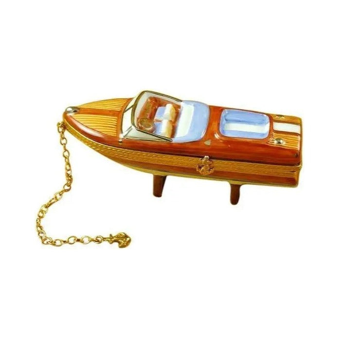 Genuine Rochard 7361 Run Speed Boat Limoges box painted by hand in France, from Limoges Boutique