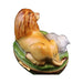 Painted details on the Lion and Lamb Jewish Christian Limoges box, French art in miniature