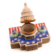 Capitol Building hand-painted Limoges porcelain box by Artoria, open view