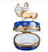 Sagittarius zodiac archer hand-painted Limoges porcelain box by Artoria, open view