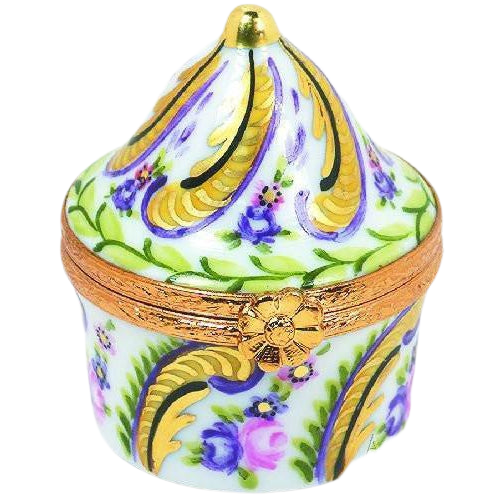 Round Tent: Fontainebleau Porcelain Limoges Trinket Box - Limoges Box Boutique