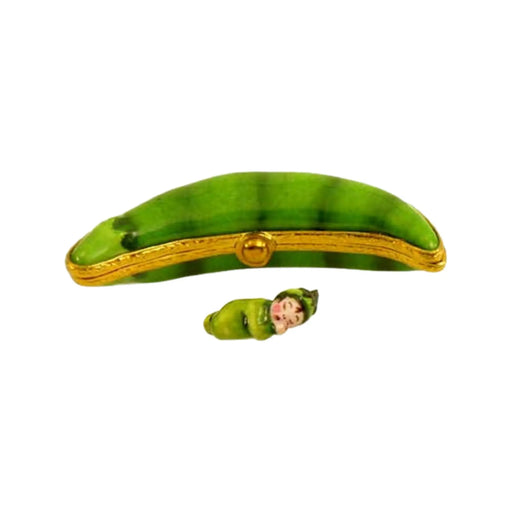 Pea In Pod Limoges Box for Collectors Porcelain Limoges Vegetables French Trinket Box