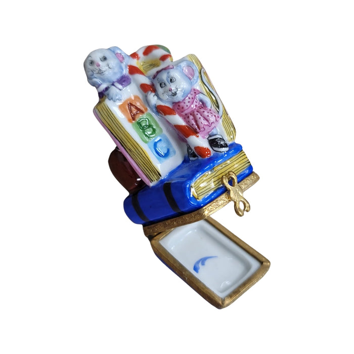 ABC Mice Limoges Box for Collectors Porcelain Limoges Mice Baby Kids French Trinket Box