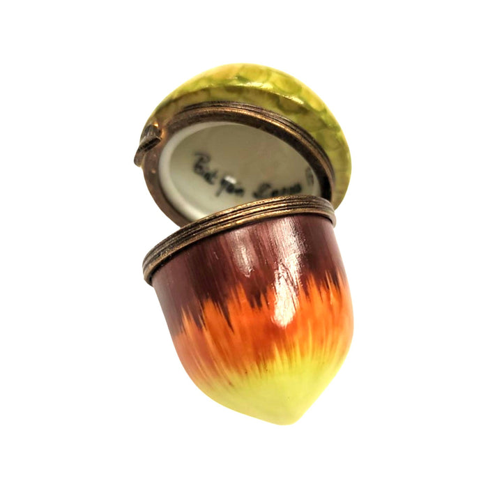 Acorn Limoges Figurine for Collectors Porcelain Limoges FRUIT NUT French Trinket Box