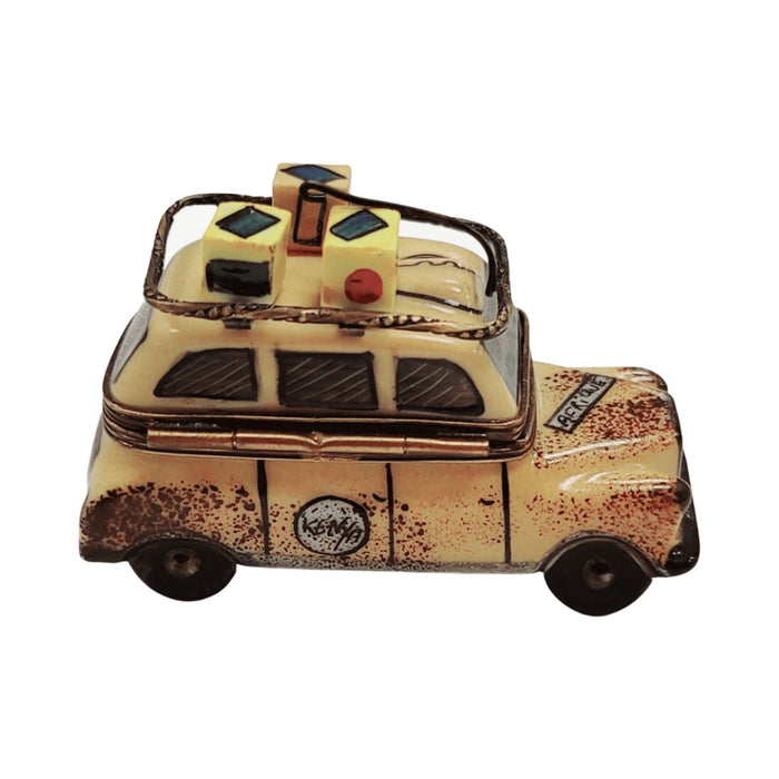 Limoges Boutique presents the Africa Safari Vehical Car, a genuine Limoges box painted by hand in France