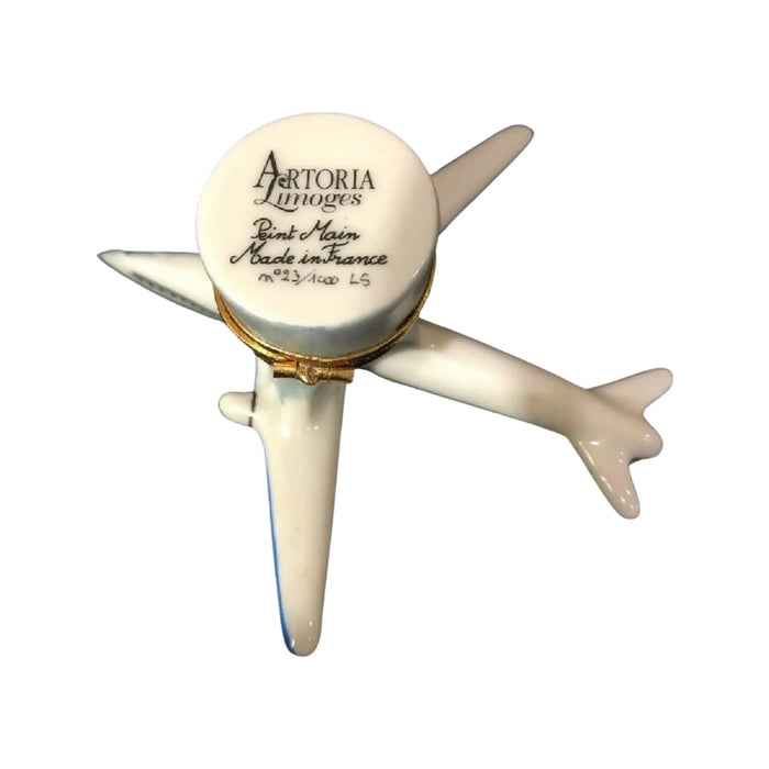 Airplane Limoges Box for Aviation Enthusiasts Porcelain Limoges Vehicle travel French Trinket Box
