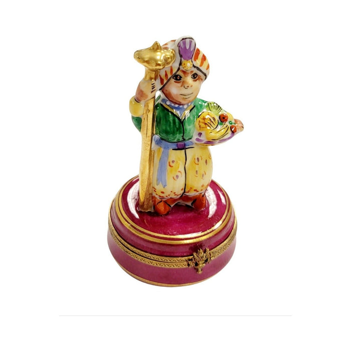 Hand-painted Egyptian Monkey with Snake Limoges box, French artistry for lovers of fine art