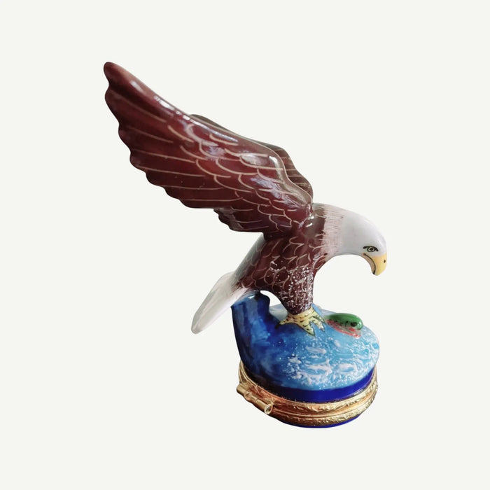 American Bald Eagle Box for Bird Lovers Porcelain Limoges bird united states patriotic French Trinket Box