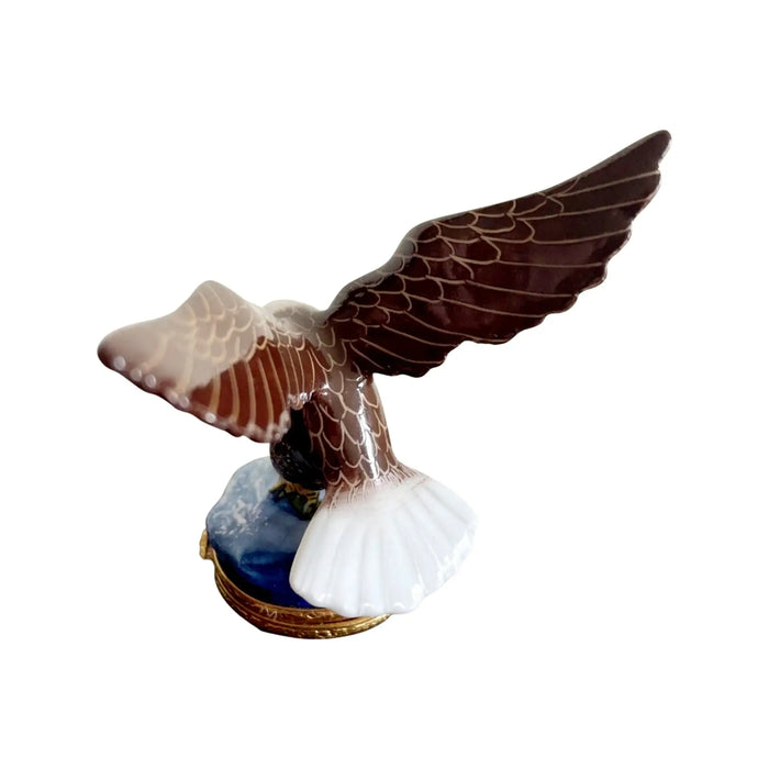 American Bald Eagle Box for Bird Lovers Porcelain Limoges bird united states patriotic French Trinket Box