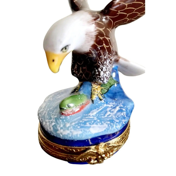 American Bald Eagle Box for Bird Lovers Porcelain Limoges bird united states patriotic French Trinket Box