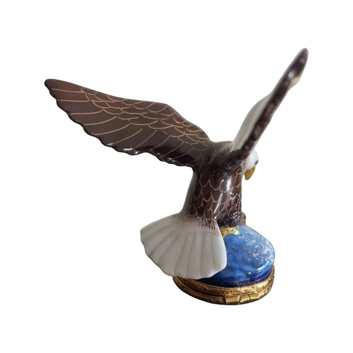 American Bald Eagle Box for Bird Lovers Porcelain Limoges bird united states patriotic French Trinket Box