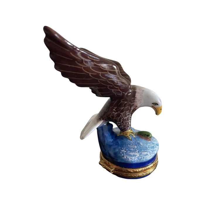 American Bald Eagle Box for Bird Lovers Porcelain Limoges bird united states patriotic French Trinket Box