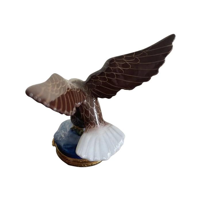 American Bald Eagle Box for Bird Lovers Porcelain Limoges bird united states patriotic French Trinket Box