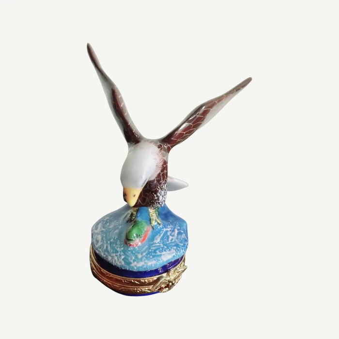American Bald Eagle Box for Bird Lovers Porcelain Limoges bird united states patriotic French Trinket Box