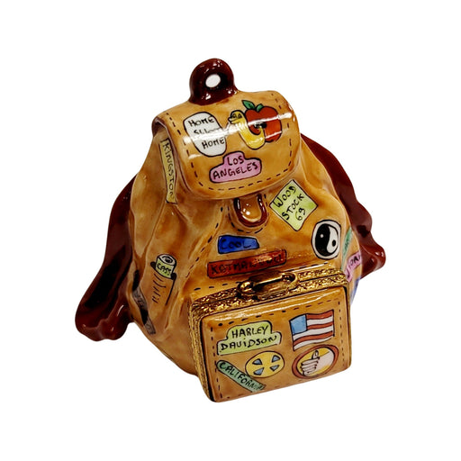 American Flag Backpack Figurine for Freedom Lovers Porcelain Limoges United states purses patriotic French Trinket Box