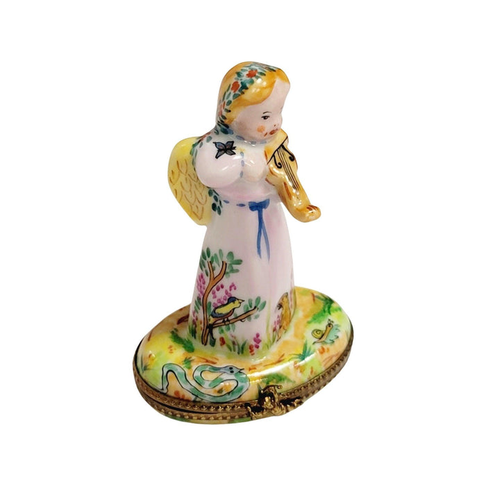 Angel w Violin Garden of Eden Limoges Box Porcelain Figurine-Angel-CH3S322
