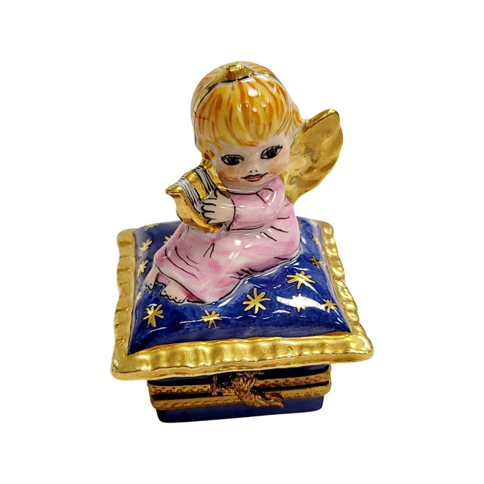 Angel with Harp Limoges Box for Collectors Porcelain Limoges Angel music French Trinket Box