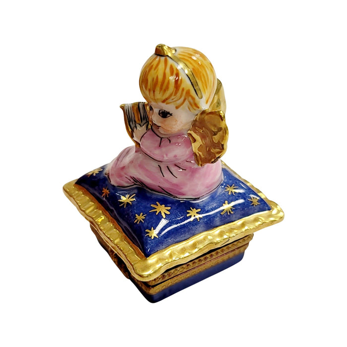 Angel with Harp Limoges Box for Collectors Porcelain Limoges Angel music French Trinket Box