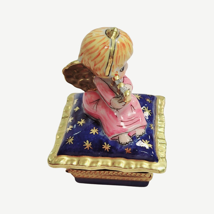 Angel with Harp Limoges Box for Collectors Porcelain Limoges Angel music French Trinket Box