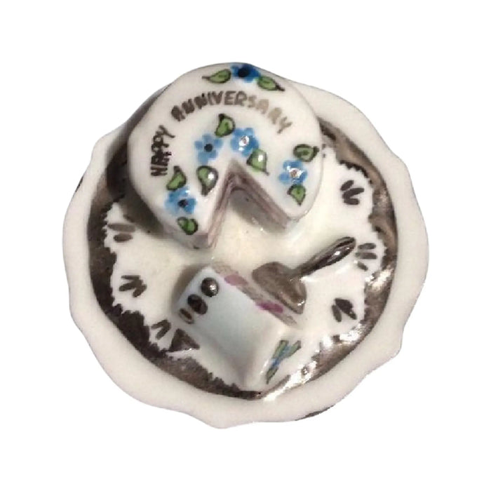 Anniversary Cake Limoges Box for Cherished Moments Porcelain Limoges Wedding French Trinket Box