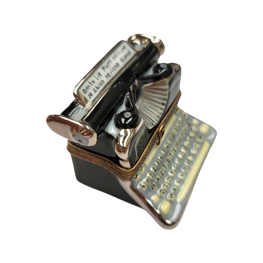 Antique Black Typewriter-professional Limoges Box-CH6D193