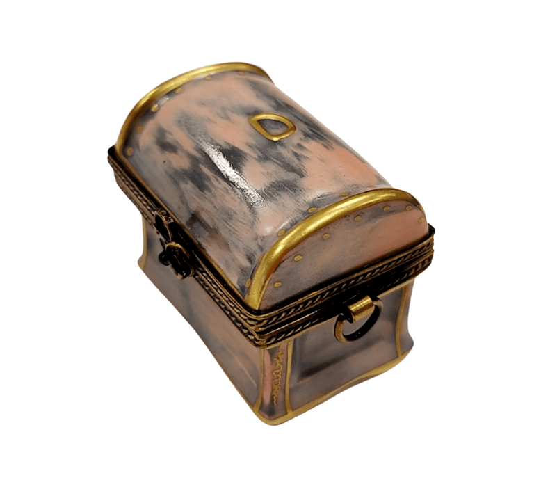 Antique Bronze Trunk Limoges Box for Collectors Porcelain Limoges furniture French Trinket Box