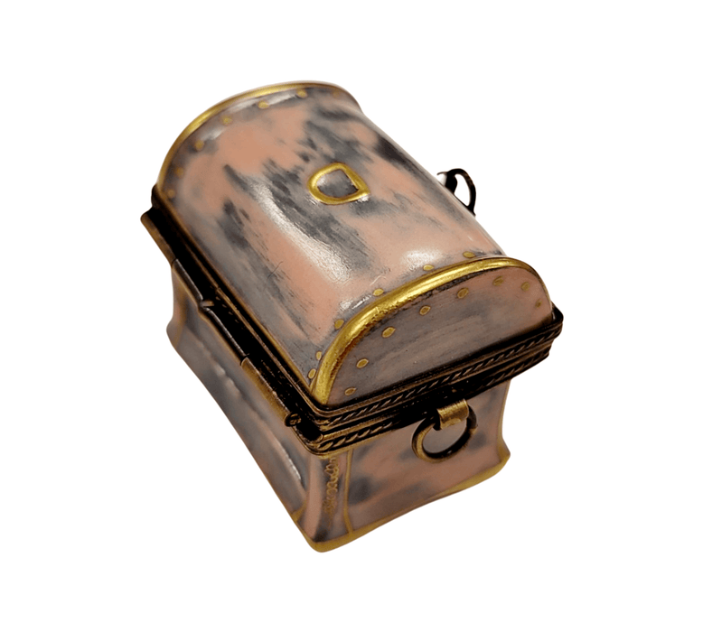 Antique Bronze Trunk Limoges Box for Collectors Porcelain Limoges furniture French Trinket Box