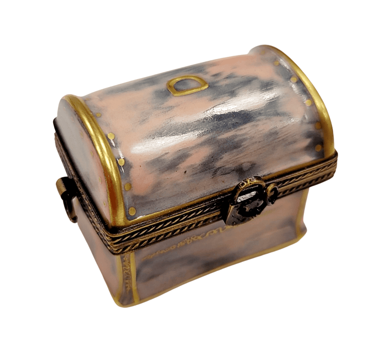 Antique Bronze Trunk Limoges Box for Collectors Porcelain Limoges furniture French Trinket Box