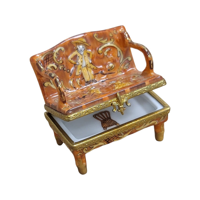 Antique French Love Seat Limoges Box Porcelain Figurine-furniture home LIMOGES BOXES women mother-CH8C239
