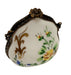 Antiqued Brass Purse Charm for Collectors Porcelain Limoges purse trinket box limoges French Trinket Box