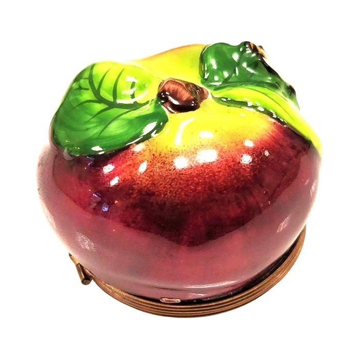Apple with Bee Limoges box painted by hand in Limoges, France, a gift to treasure