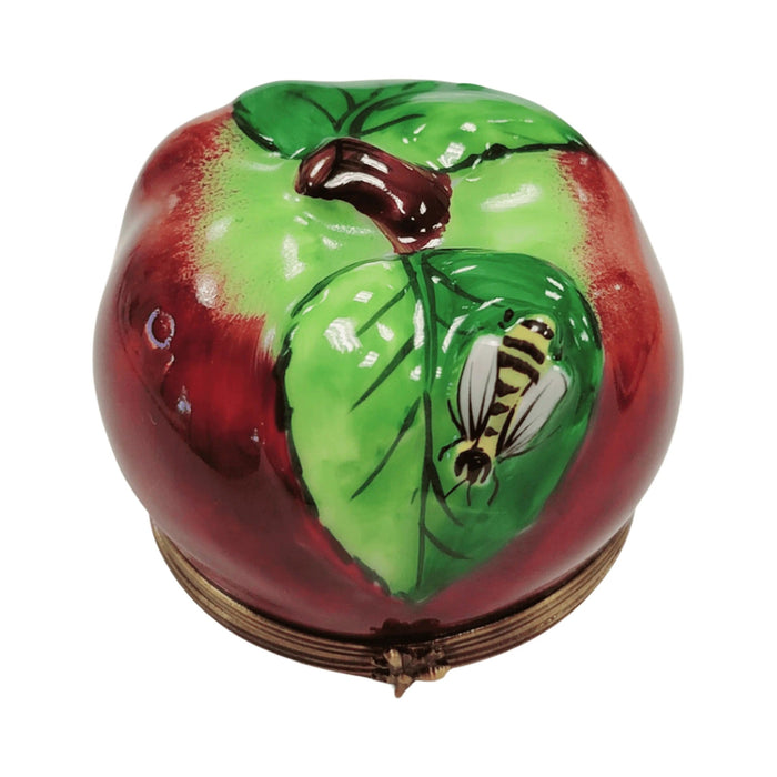 Authentic Apple with Bee Limoges box, hand-painted in France, from Limoges Boutique