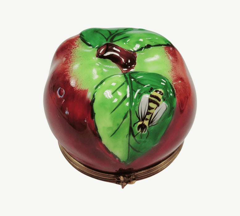 Apple and Bee Limoges Box for Fall Enthusiasts Porcelain Limoges fruit French Trinket Box