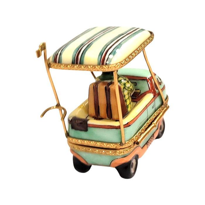 Aqua Man Riding Golf Cart Sports Limoges Box Porcelain Figurine-sports golf limoges box-CH7N238