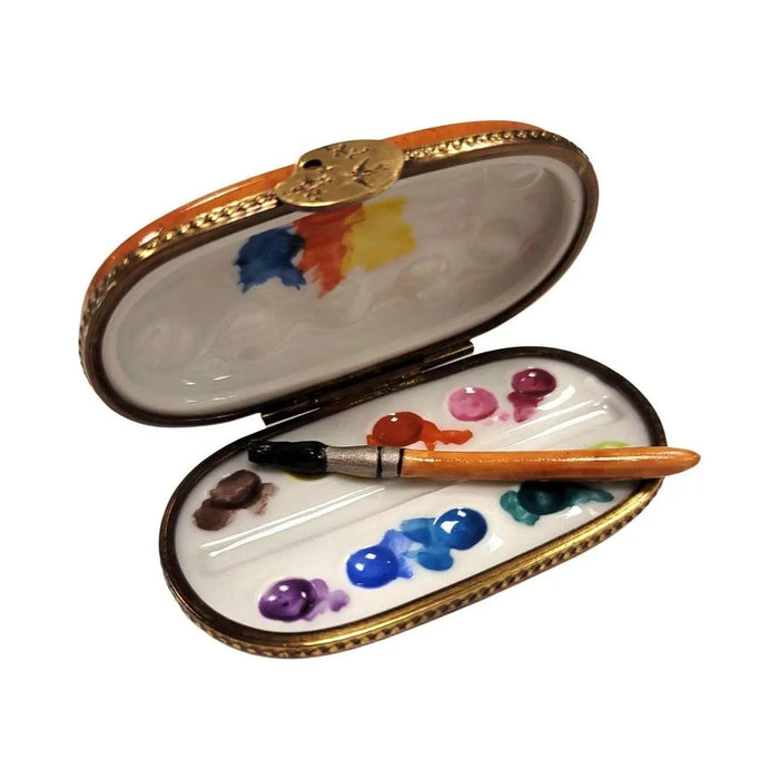 Gift idea for someone who loves France: Artist Paint Palette Watercolors Paint Brush Limoges box