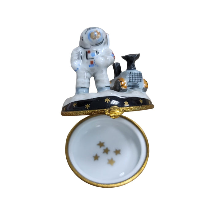 Astronaut on Moon Limoges Box Porcelain Figurine-united states professional-CH8C278