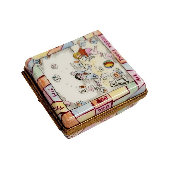 Baby Blocks Limoges Box for Kids Porcelain Limoges baby French Trinket Box