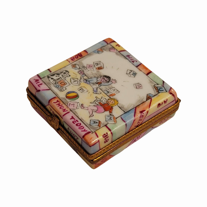 Baby Blocks Limoges Box for Kids Porcelain Limoges baby French Trinket Box