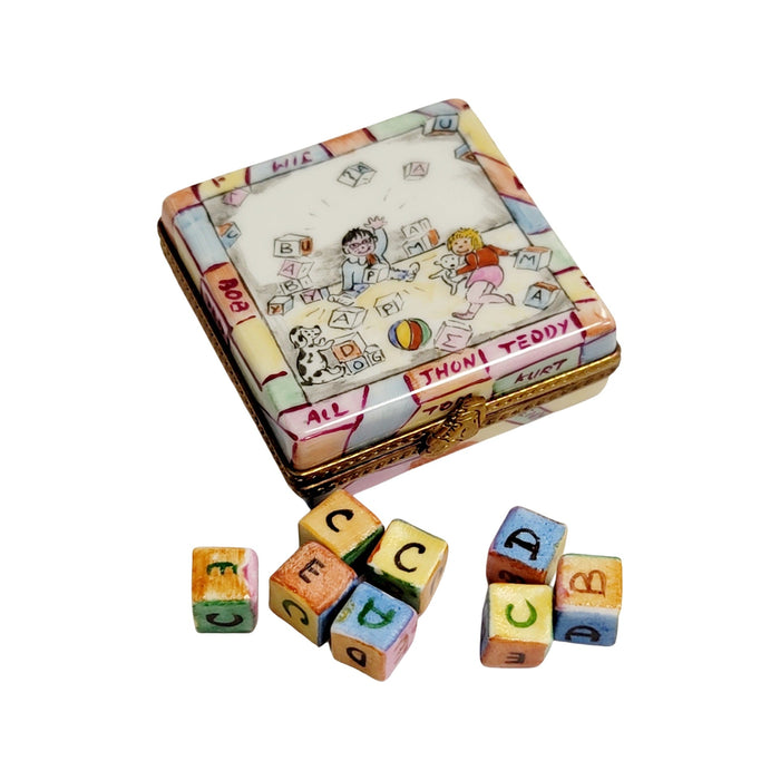 Baby Blocks Limoges Box for Kids Porcelain Limoges baby French Trinket Box