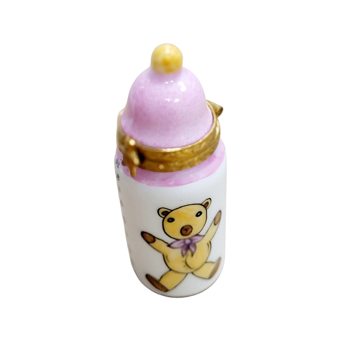 Baby Bottle Pink Limoges Box Porcelain Figurine-baby-CH8C201