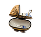 Baby Carriage Limoges Box for New Parents Porcelain Limoges Babies Figurine French Trinket Box
