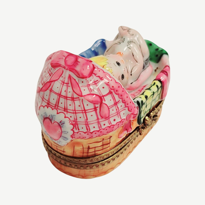 Baby In Basket Sleeping-Babies Figurine-CH3S282