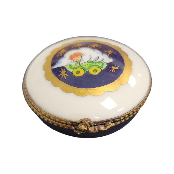 Baby Pram Limoges Box for New Parents Porcelain Limoges baby round French Trinket Box