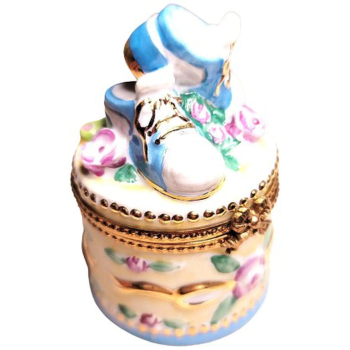 Baby Shoes Keepsake Box for New Parents Porcelain Limoges baby limoges box babies maternity French Trinket Box